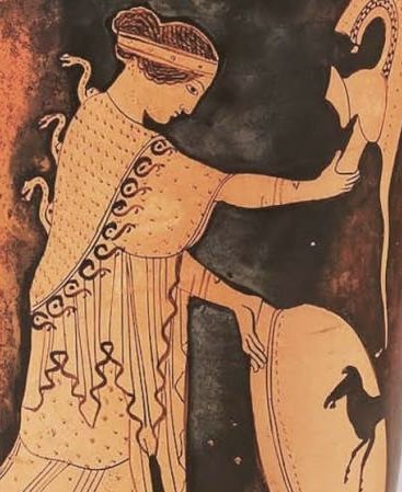 Athena, detail from an ancient Greek red-figure vase